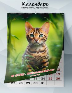 Календарь настенный, перекидной О себе: Бенгальский кот на 2025 год