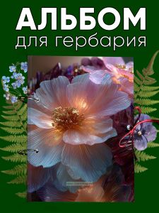 Альбом для гербария и коллекционирования трав, цветов и растений с калькой Волшебные цветы