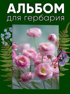 Альбом для гербария и коллекционирования трав, цветов и растений с калькой Розовые мечты