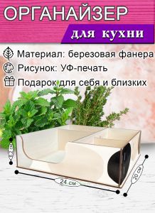 Органайзер барный для кофе, чая, специй и салфеток Гармония эстетики (мини), 20 х 24 х 6,2 см, 5 отсеков