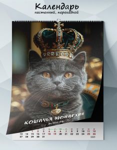 Календарь настенный, перекидной Кошачья монархия на 2025 год