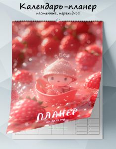 Календарь-планер настенный, перекидной Клубничное настроение на 2025 год