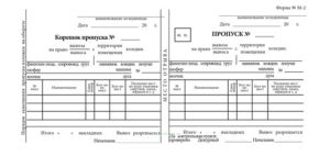 Бланк материального пропуска Форма № М-2 (100 шт.)