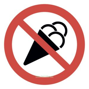 Запрещается вход с мороженным. Знак