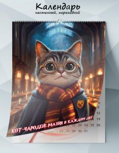 Календарь настенный, перекидной Кот-чародей: магия в каждом дне на 2025 год