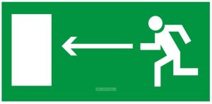 Направление к эвакуационному выходу налево. Знак
