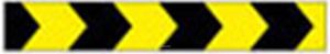 Сигнальная разметка. Желто-черная разметка (полосы в виде елочки, самоклеящаяся пленка)