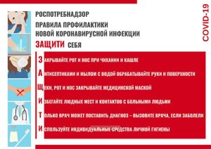 Плакат Правила профилактики новой коронавирусной инфекции – защити себя