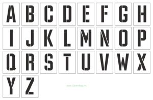 Набор трафаретов Алфавит (латиница, высота символа 10 см)