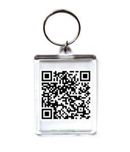Брелок с QR-кодом (40 х 50 х 1,5 мм, пластик двухслойный прозрачный)