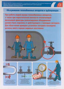Комплект плакатов Обслуживание теплообменных аппаратов и трубопроводов (2 листа)
