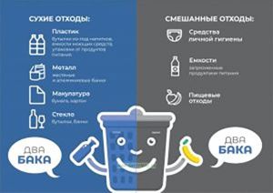 Комплект наклеек Два бака на мусорные ведра без крышек