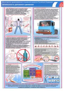 Комплект плакатов Безопасность дорожного движения и охрана труда водителя. (2 листа)