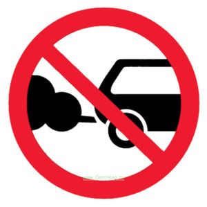 Стоянка с работающим двигателем запрещена. Знак