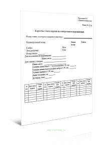 Карточка учета кормов на контрольном выращивании (Форма N 12-св)