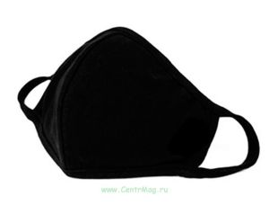 Маска защитная тканевая многоразовая (черная, универсальный размер)