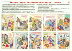 Плакат «Инструктаж по электробезопасности. I группа»