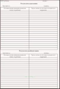 Результат реабилитации (бланк)