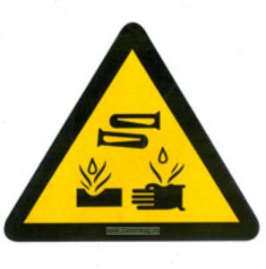 Опасно! Едкие и коррозионные вещества. Знак