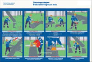 Плакат Эксплуатация бензомоторных пил
