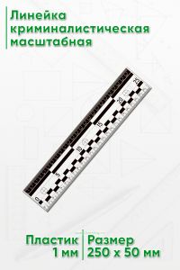 Линейка криминалистическая масштабная 25 см.