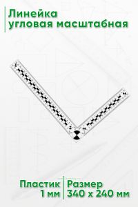Линейка угловая масштабная 30х20 см