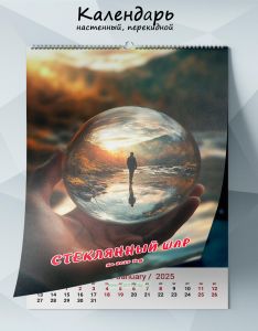 Календарь настенный, перекидной Стеклянный шар на 2025 год