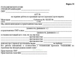 Акт на скрытые работы по прокладке тросов (проводов) грозозащиты (100 шт.)