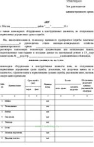 Акт о замене инженерного оборудования и конструктивных элементов, не отслуживших нормативных усредненных сроков службы