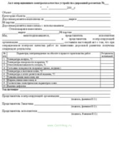 Акт операционного контроля качества устройства дорожной разметки (с диска)