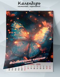 Календарь настенный, перекидной Волшебные бабочки на 2026 год