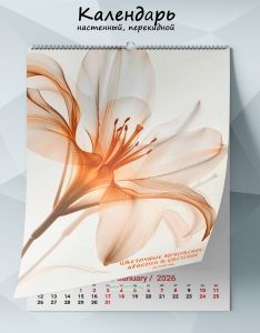 Календарь настенный, перекидной Цветочные мгновения. Красота в цветении на 2026 год