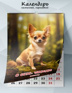 Календарь настенный, перекидной О себе: Чихуахуа на 2026 год