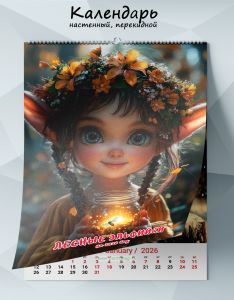 Календарь настенный, перекидной Лесные эльфийки на 2026 год