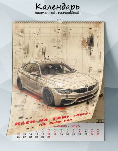 Календарь настенный, перекидной Идеи на тему BMW на 2026 год