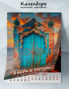 Календарь настенный, перекидной Двери в пустыне на 2026 год