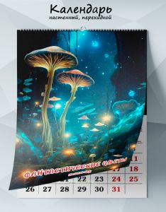 Календарь настенный, перекидной Фантастические цветы на 2026 год