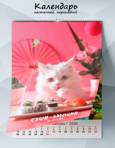 Календарь настенный, перекидной Суши-эмоции на 2026 год