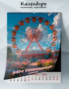 Календарь настенный, перекидной Парк развлечений на 2026 год