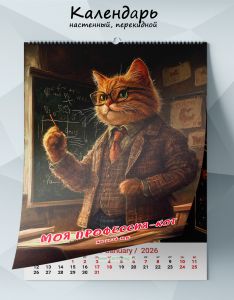 Календарь настенный, перекидной Моя профессия-Кот на 2026 год