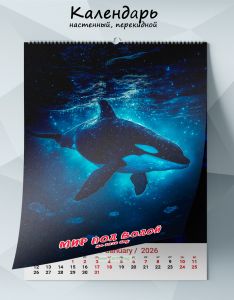 Календарь настенный, перекидной Мир под водой на 2026 год