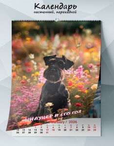 Календарь настенный, перекидной Шнауцер и его год на 2026 год