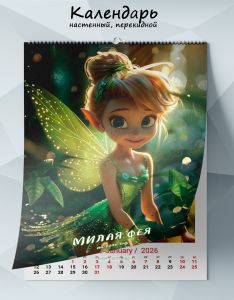 Календарь настенный, перекидной Милая фея на 2026 год