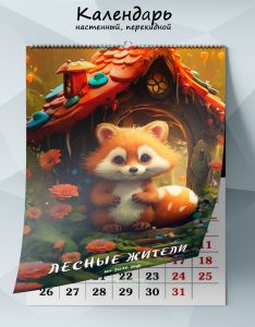 Календарь настенный, перекидной Лесные жители на 2026 год