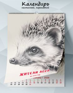 Календарь настенный, перекидной Жители леса на 2026 год