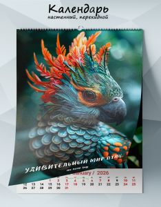 Календарь настенный, перекидной Удивительный мир птиц на 2026 год