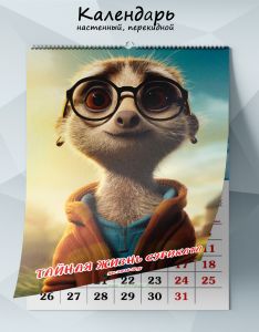 Календарь настенный, перекидной Тайная жизнь суриката на 2026 год