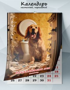 Календарь настенный, перекидной Нашкодившие псы на 2026 год