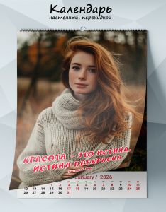 Календарь настенный, перекидной Красота - это истина, истина прекрасна на 2026 год