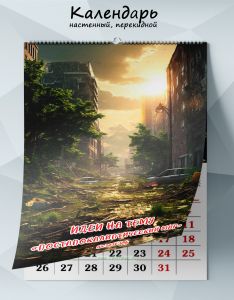 Календарь настенный, перекидной Идеи на тему Постапокалиптический мир на 2026 год